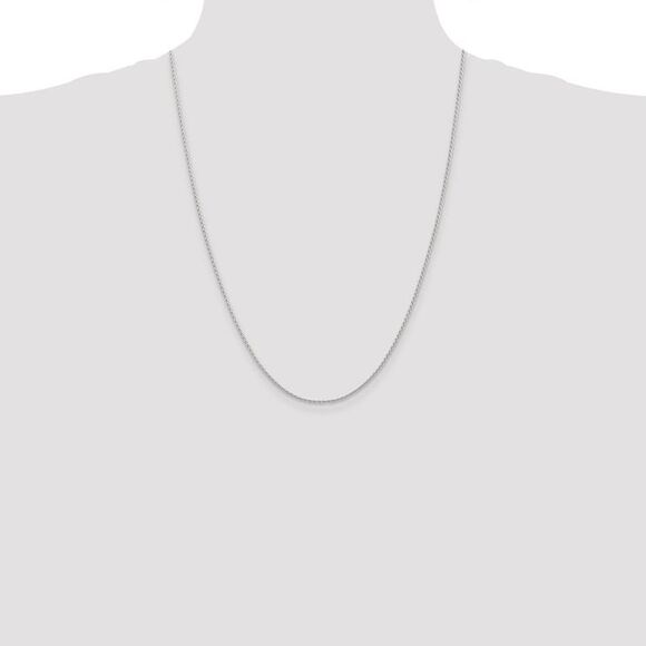 1.5mm, 14k White Gold, Solid Parisian Wheat Chain Necklace, 24 Inch - Picture 2 of 8